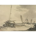 thumbnail image 2 of John Augustus Atkinson 14x11 Gold Ornate Wood Frame and Double Matted Museum Art Print Titled - Fisherman Putting Out to Sea (Between 1800 and 1810), 2 of 4
