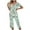 Mint Green, variant on GERsome Women's Pajama Sets Floral Print Short Sleeve Sleepwear Tops and Capri Pants 2 Piece Loungewear S-2XL
