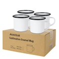 thumbnail image 4 of Taza esmaltada MAIKESUB de 12 oz con borde negro para acampar y viajar, 4 of 8