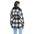 thumbnail image 2 of Sam & Libby Ladies Long Sleeve Faux Wool Plaid Shacket, 2 of 6