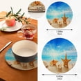 thumbnail image 3 of SKYSONIC 2 Pack Beach Sea Shell Starfish Trivet Mat Summer Seashell Pot Holders Set Hot Pads Potholder Cotton for Kitchen Weave Pot Mat Cooking Baking Decor Home, 3 of 7