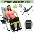 thumbnail image 6 of Seeutek Oversized Zero Gravity Chair 29In,Gravity Recliner Chair for Indoor Outdoor,XL models Support 500lbs Gray, 6 of 7