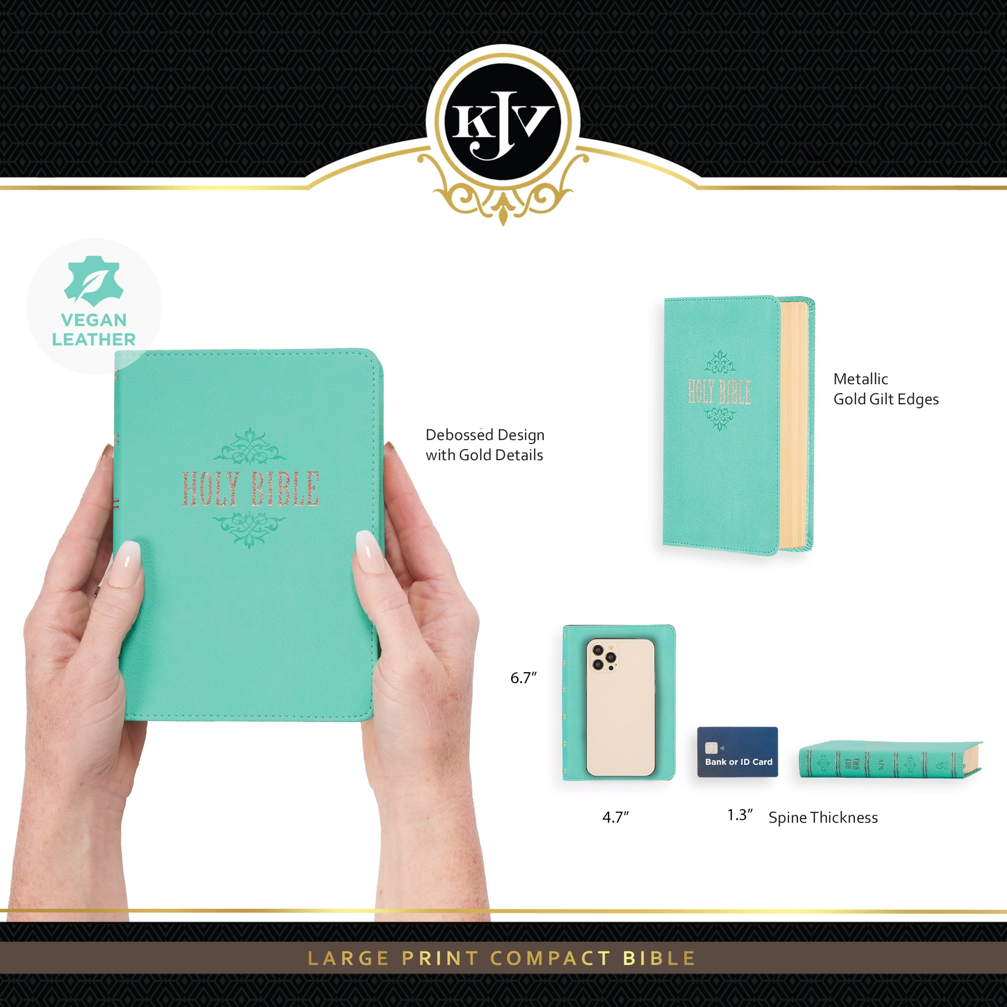 KJV Compact Large Print Lux-Leather Teal, (Hardcover)