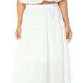 thumbnail image 5 of Celebrity Pink Women’s Cotton Tiered Midi Skirt with Lace Trim, Sizes XS-XXL, 5 of 5