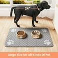 thumbnail image 6 of Pet Feeding Mat-Absorbent Pet Placemat for Food and Water Bowl, with Waterproof Rubber Backing, Quick Dry Water Dispenser Mat for Dog and Cat (16"x24", Striped Light Gray), 6 of 6