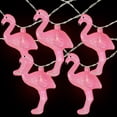 thumbnail image 3 of Northlight 10ct Battery Operated Flamingo Summer LED String Lights Warm White - 4.5' Clear Wire, 3 of 5