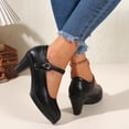 thumbnail image 6 of Women's Chunky Low Block Heels Mary Jane Closed Toe Work Pumps Comfortable Round Toe Dress Wedding Shoes Comfy Low Platform Mary Jane Dress Shoes, 6 of 6