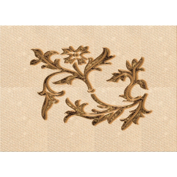 Ahgly Company Machine Washable Indoor Rectangle Transitional Bronze Brown Area Rugs, 7' x 10'