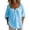 Sky Blue, variant on Dresses for Women Short Sleeve Shirts Cowl Neck Boho Tops Loose Fit Shirts Business Dressy Casual 2026, S