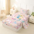 thumbnail image 2 of Castle Fairy Unicorn Letter S Twin Sheet Sets 3pcs for Kids,Kawaii Animal Bedding, 2 of 6