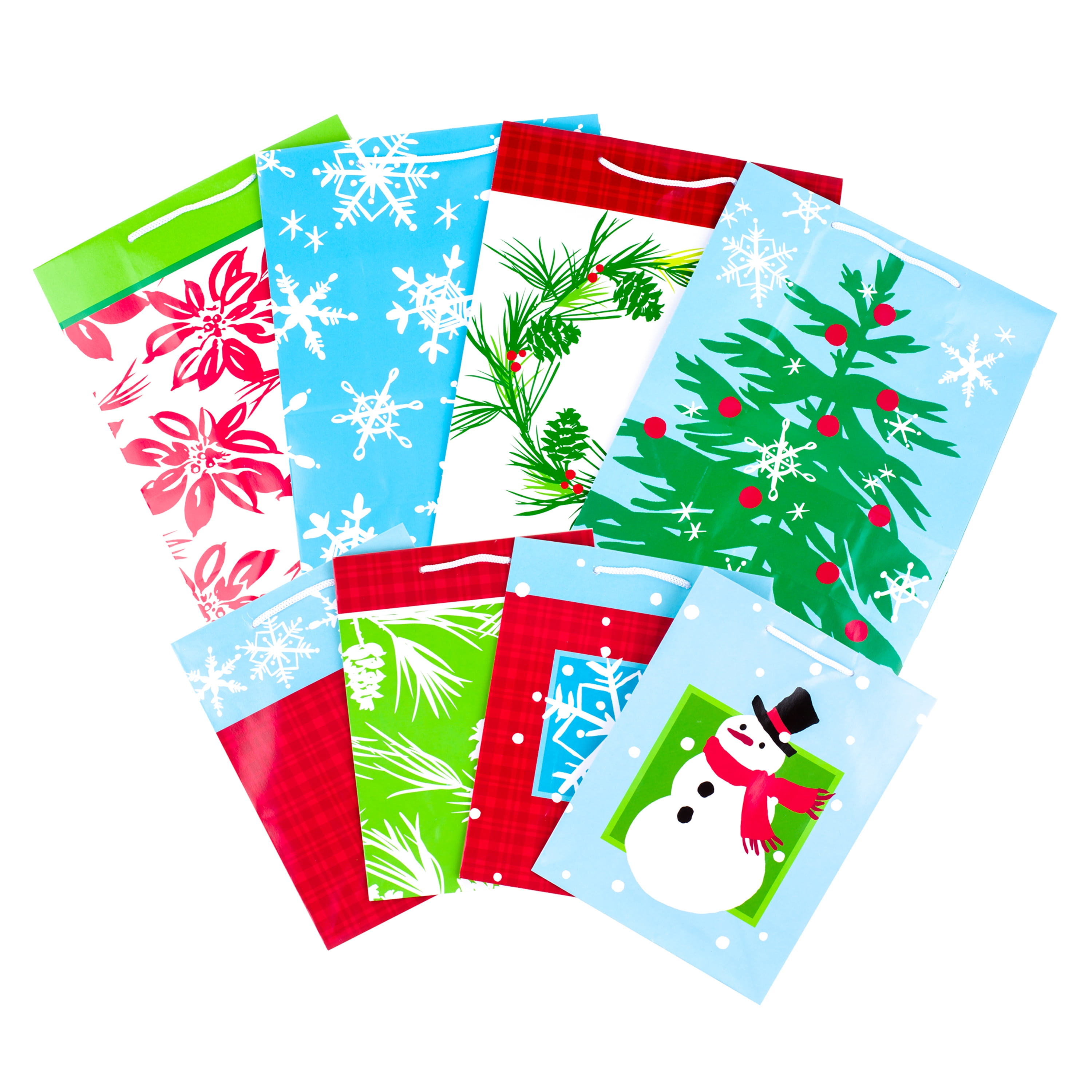 Hallmark Assorted colors christmas Gift Bag, 8 count