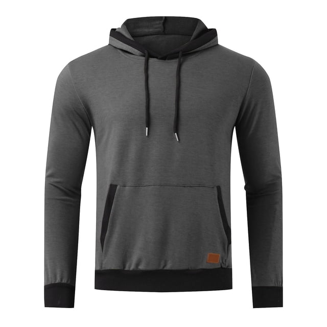 Chemises pour Hommes, Chandail à Manches Longues Décontracté Uni à Col Rond, Confortable, Chandails à Capuchon, Cadeaux pour Hommes, TG
