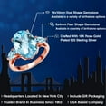 thumbnail image 2 of Gem Stone King 8.20 Ct Oval Checkerboard Sky Blue Topaz 18K Rose Gold Plated Silver 3-Stone Engagement Ring, 2 of 6