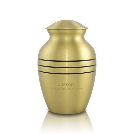 Jade Bronze Urn - Bronze Cremation Urn For Ashes - Small 40 Pounds - Bronze Classic Tri-Band