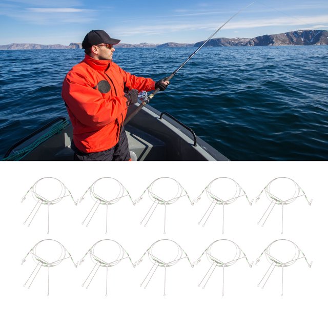 10 Piezas de Pesca Sedruelan Alambre, Plataformas de Pesca de Acero inoxidable de Alta Resistencia Líderes Traza El Accesorio de APAREJO DE APAREJO DE AGUA SALADA