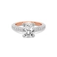 thumbnail image 3 of IGI Certified 3 Carat Radiant Shape Lab Grown Diamond Engagement Ring | 14K Rose Gold | Eternia Criss Cross Side Halo Diamond Ring | FG-VS1-VS2 Quality Friendly Diamonds, 3 of 6