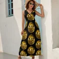 thumbnail image 4 of Vestido sin mangas con bola de discoteca dorada y amarilla, vestido de verano para mujer, vestido de lujo, conjuntos elegantes de verano para mujer., 4 of 7