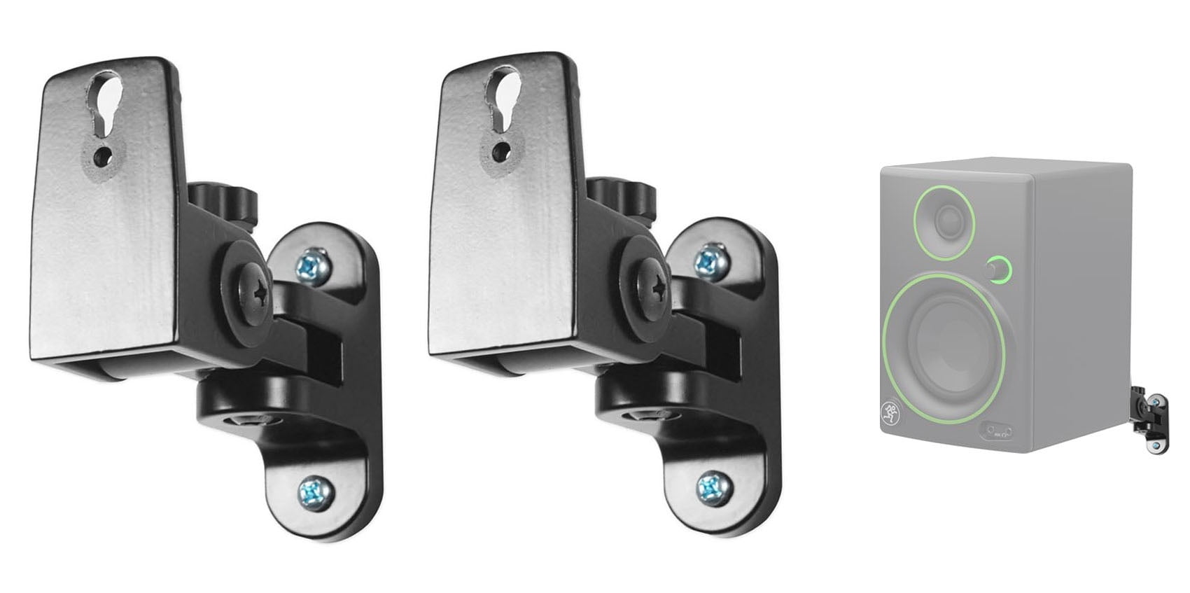 (2) Hidden Wall Mount Swivel Brackets For Mackie CR3 Studio Monitor