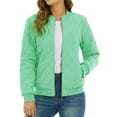thumbnail image 1 of Padded Warm Jackets Womens Classic Retro Pilot bomber Jackets Quilted Coats Zip Up, 1 of 6