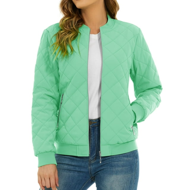 Padded Warm Jackets Womens Classic Retro Pilot bomber Jackets Quilted Coats Zip Up