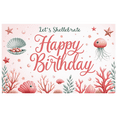 thumbnail image 2 of Decorative Design Happy Birthday Banner Sea Theme Jellyfish Coral Clam Shell for Kids Party Marine Celebration Indoor Event, 2 of 7