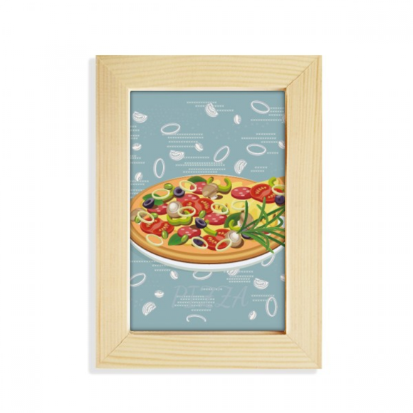 Onion Pizza Italy Tomato Foods Desktop Display Photo Frame Picture Art Painting 5x7 inch