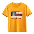 thumbnail image 4 of Jinhomg American Flag Shirts for Kids Casual Short Sleeve Crew Neck Tees USA Patriotic Summer Tops Boys Girls 4Th of July Gifts Yellow 150, 4 of 8