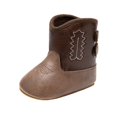 thumbnail image 2 of Baby Boys Girls Western Cowboy Ankle Boots, Soft Sole Side Hook Loop First Walker Boots for Infant Toddler Dress Shoes, 2 of 6
