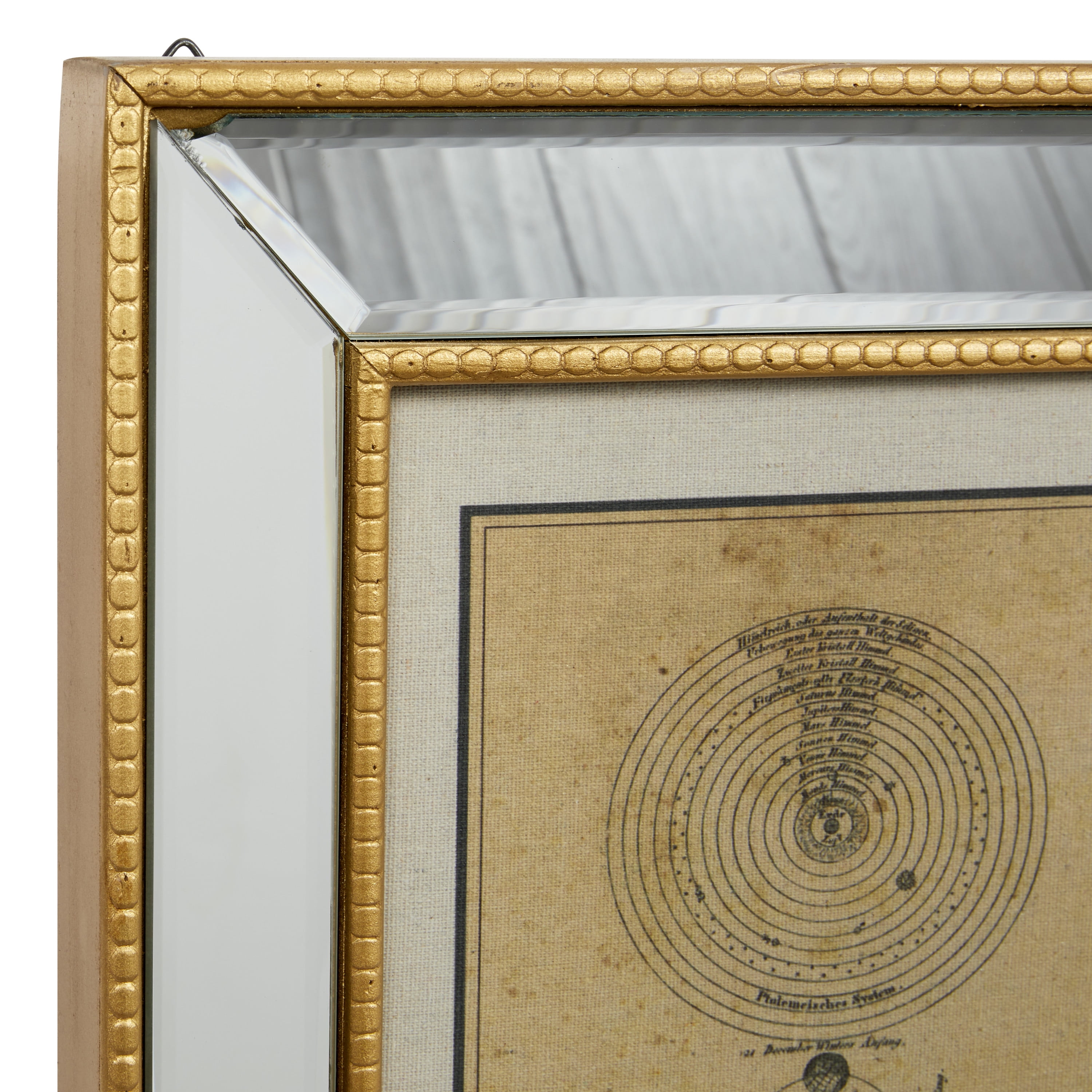 Decmode Large Vintage Style Planetary System Diagram And Armillary Illustration Textile In Rectangular Mirror And Gold Frame 28 5 X 19 5 Walmart Com Walmart Com