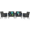 thumbnail image 2 of Costway 8 PCS Patio Rattan Furniture Set Cushioned Sofa Coffee Table Backyard Porch Navy, 2 of 9