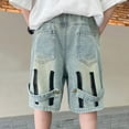 thumbnail image 4 of KAUOD Jorts for Boys, Y2k Baggy Loose Wide Leg Denim Shorts, 2025 Trendy Jean Shorts with Pockets, Casual Boy Sweat Pants, 4 of 9