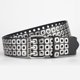 thumbnail image 1 of Zhuge Cinturones tachonados de 3 filas, estilo punk hip hop, cinturones de piel sintética personalizados para pantalones vaqueros (negro), 1 of 4