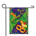 thumbnail image 3 of Northlight Feathered Carnival Masks and Beads "Mardi Gras" Outdoor Garden Flag - 18" x 12.5", 3 of 3