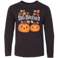 thumbnail image 3 of Inktastic Big Brother Pumpkins with Fall Leaves Long Sleeve Youth T-Shirt, 3 of 5
