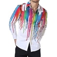 thumbnail image 2 of Camisetas de Teñido Anudado Para Hombre, Camisas de Vestir Coloridas Con Arco Iris, Camisas Informales de Manga Larga Con Botones Florales Odeerbi ODB-6, 2 of 7
