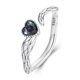 thumbnail image 1 of Sterling Silver Snake Ring, Anxiety Rings for Women, Adjustable Heart Ring, Valentine's Day Jewellery Gift for Girls, Zirconia, Cubic Zirconia, 1 of 5