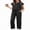 Black, variant on Arshiner Girls 2 Piece Outfits Summer Clothes Short Sleeve Crewneck Tops Wide Leg Pants Trendy Clothing Sets