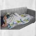 thumbnail image 6 of Fitness Soft Flannel Fleece Throw Blanket, Showing Different Gym Activities Weightlifting Equipment, Cozy Plush for Indoor and Outdoor Use, 60" x 80", Apple Green Sky Blue, by Ambesonne, 6 of 6
