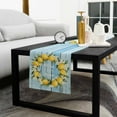 thumbnail image 5 of Lemon Wreath Cotton Linen Table Runner 13 x 90 inch Farmhouse Blue Wooden Floral Non-slip Rectangular Dining Table Decor for Wedding Party Holiday Dinner, 5 of 8