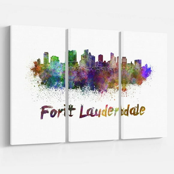 Design Art Fort Lauderdale Skyline Canvas Print