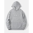 thumbnail image 3 of Zaldita Men's Long Sleeve Plain Hooded Sweatshirt Hoodie Drawstring Pullover Top with Pocket Gray S, 3 of 4