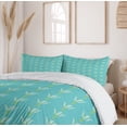 thumbnail image 6 of Ambesonne Floral Duvet Cover Sets, Leafy Valley Lilies Pattern, 2-Queen, Seafoam and Apple Green, 6 of 7