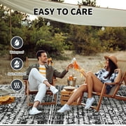 VUNATE Outdoor Rugs 5'x8' Rug, Waterproof Patio Mat, Stylish Plastic Straw Reversible Area Rug for Picnic RV Camping Porch Balcony, Black and White