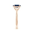 thumbnail image 3 of ANGARA Natural 1.55 Ct Prong-Set Oval Sapphire Cathedral Solitaire Ring in 14K Rose Gold for Women (Size-8x6mm) | September Birthstone, Anniversary, Jewelry Gift for Women | Natural Sapphire Ring, 3 of 9