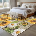 thumbnail image 4 of Sunflower Large Area Rugs 6x9 ft Farmhouse Barn Door White Yellow Flower Leaf Butterfly Washable Rug Non Slip Indoor Carpet Absorbent Floor Mat for Living Room Bedroom Dining Room, 4 of 9