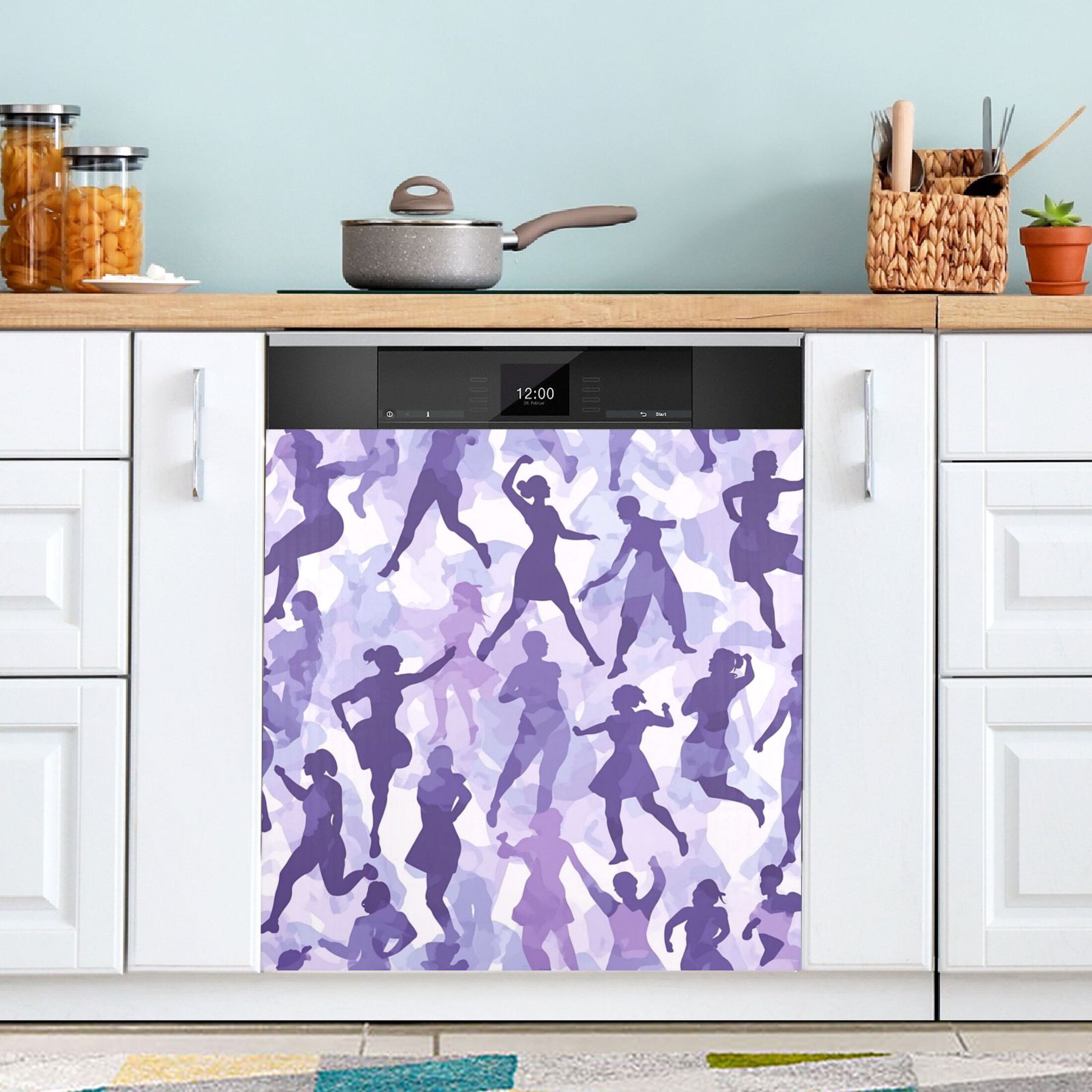 Dishwasher Magnetic Sticker 23x26 Inch Refrigerator Magnetic Sticker Washing Machine Magnetic Sticker Kitchen Panel Magnetic Sticker Home Decor Dancing Crowd