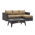 thumbnail image 3 of Modway Convene 3 Piece Set Outdoor Patio with Fire Pit in Espresso Mocha, 3 of 9