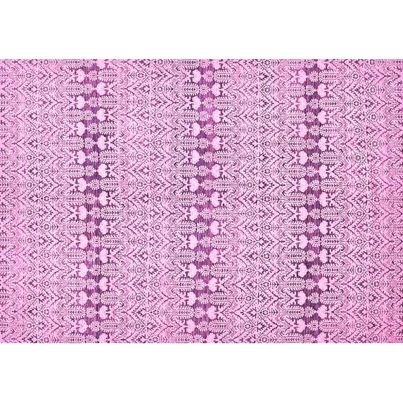 Ahgly Company Indoor Rectangle Abstract Pink Modern Area Rugs, 7' x 10'