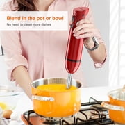 Bonsenkitchen Handheld Blender, Immersion Blender Handheld,Red