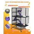 thumbnail image 4 of 64 inch 4 Tier Metal Small Animal Cage with Ramp and Hammock, Multi Level Pet Enclosure with Easy Clean Tray and Storage Shelf, Rolling Lockable for Ferret Chinchilla Rabbit Guinea Pig, Multiple Sizes, 4 of 8